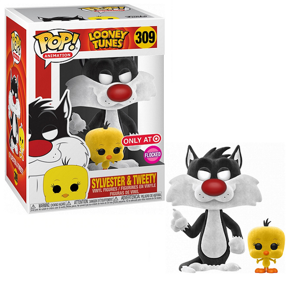Sylvester and Tweety #309 – Looney Tunes Funko Pop! Animation [Flocked Target Exclusive] [Minor Box Damage]