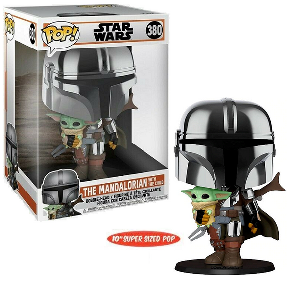The Mandalorian With The Child #380 - Star Wars Funko Pop! [Chrome 10-Inch]