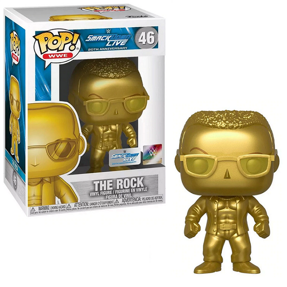 The Rock #46 - Smack Down Live 20th Funko Pop! WWE [Gold Metallic]