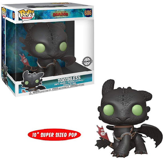 Toothless #686 - How to Train Your Dragon The Hidden World Funko Pop! Movies [10-Inch Exclusive] [Damaged]