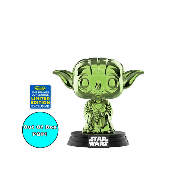 Yoda #124- Star Wars Funko Pop! [Green Chrome 2019 Summer Convention Limited Edition Exclusive] [OOB]